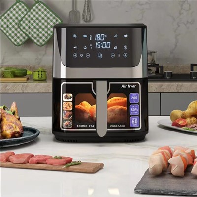 Digitale display roestvrijstalen 10L luchtfriteuse diep elektrisch voor thuis koken Olievrije elektrische friteuse